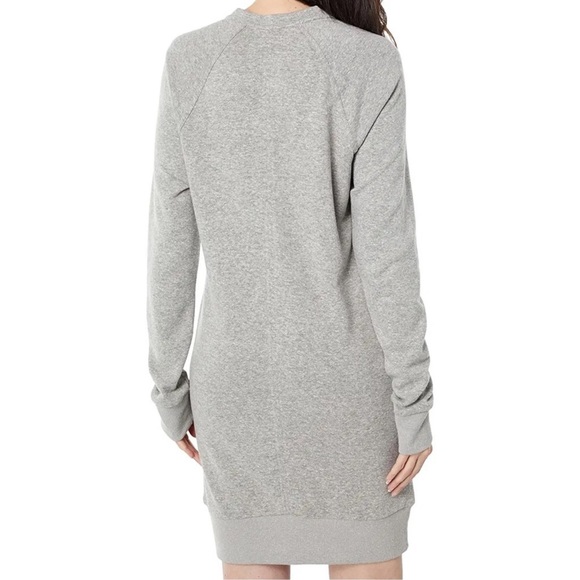 Prana Cozy Up Terry Dress XL Gray Hemp UV Lace Up Neck Sweatshirt pockets - Picture 2 of 6